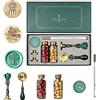 Joyeee - Kit di timbri con sigillo di cera personalizzato, set di timbri per ceralacca con manico in metallo, sigillo di cera iniziale, idea regalo per sposa, partner, colleghi, famiglia #53