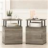 Furinno TIDUR Night Stand Set of 2, Comodini con Ripiani Aperti e Sportello, Tavolino da Letto con Angoli Arrotondati, per Camera da Letto, Soggiorno, French Oak