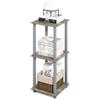 Furinno TURN-N-TUBE Libreria, Set di 2 Librerie, Libreria Impilabile, 39.6 x 39.6 x 49.8 cm, per Studio, Soggiorno, Camera da Letto, Rovere Francese/Grigio