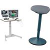 Leitz Set Ergonomico Leitz Scrivania Sit Stand Elettrica fino a 80 kg, 80 x 60 cm, Bianco, 65340001 + Sgabello active per Posizione in Piedi, in Gommapiuma, Regolabile, fino a 110 kg, Grigio Scuro, 65450089