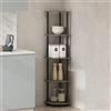 Furinno TURN-N-TUBE Mensola Angolare, 5 Ripiani, Scaffale Angolare, per Organizzazione e Storage, Soggiorno, Studio, Garage, Camera da Letto, Rovere Francese