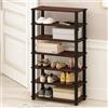 Furinno TURN-S-TUBE Set di 2, Scaffale Scarpe 4 Ripiani, Organizer Scarpe con Multiuso, 29.5 x 60 x 56.6 cm, per Armadio, Ingresso, Ufficio, Garage, Ciliegio Scuro/Nero, Set di 2