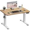 JUMMICO Scrivania regolabile in altezza 100×60 cm, telecomando a 4 tasti con funzione memoria, dotata di gancio, adatta per ufficio, studio e gaming, Beige