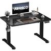 JUMMICO Scrivania regolabile in altezza 100×60 cm, telecomando a 4 tasti con funzione memoria, dotata di gancio, adatta per ufficio, studio e gaming, Nero