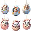 YULONGWU 6 Pezzi Coniglietto Ornamenti Pasqualis, Decorazioni Pasquali da Appendere, Coniglio Decorazioni per Dasqua, Addobbi Pasquali da Appendere, Coniglio Decorazione Pasquale per Casa, Esterno, Regali (D)
