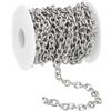 PATIKIL 16,4Ft Catena in Acciaio Inossidabile 304 A Maglie Piatte, Larghezza 8mm Rotolo di Catena Metallo Ingrossata per Creazione di Gioielli Fai da Te Craft, Tono Argento