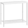 HOOBRO Consolle Ingresso, 75 cm Tavolo Console Stretto, Piccolo Tavolo da Divano con Ripiano Portaoggetti, per Corridoio, Soggiorno, Camera da Letto, Salotto, Bianco EWW74XG01