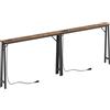 YATINEY Tavoli Consolle Ingresso Stretto 240 cm, Set di 2 Tavoli da Divano Ultrasottile con Stazione di Ricarica, per Ingresso, Corridoio, Dietro Divano, Marrone Vintage e Nero, XCT05L2CBR