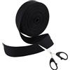 LOLANIUT Cinta di Bies 2cm x 20m Nera con Forbici, Nastro per Orlatura in Sbieco, Nastro per Cucito in Poliestere Cotone, Bies Resistente per Abbigliamento Borse Tessuti e Progetti DIY in Casa