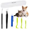 MELLIEX 6pcs Pinzette per Zecche in Acciaio Inossidabile, Pinza per Zecche Tick Gancio Penna di Rimozione per Cani e Gatti - Nero