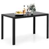 LIFEZEAL Tavolo da pranzo rettangolare 120 x 70 x 75 cm, piano in vetro temperato con gambe metalliche resistenti, capacità 90 kg, stile moderno per cucina e sala da pranzo, nero