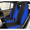 Rebeca Shop® Coprisedili Anteriori compatibili per Smart fortwo, prima, seconda e terza serie, W450 W451 W453, Set di 2 foderine (Nero/Royal, Senza Logo)