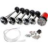 ePathChina Dixie, kit di 5 clacson musicali da 12 V, 125 dB, 5 potenti trombe super forti con compressore per qualsiasi veicolo da 12 V, auto, camion, barche (argento)