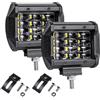 LTPAG Faro da Lavoro, LTPAG 4'' 72W Faretto Faro - 24 LEDs Flood Luci da Lavoro a led - Proiettore Fendinebbia Luci Off Road IP68 impermeabile 6000K Bianco - per Off Road Moto 4WD SUV ATV UTV Camion