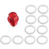 X AUTOHAUX 1 Set universale M14 x 1.5 Auto Tappo di scarico olio magnetico coppa dado scarico olio vite con 10 guarnizioni in lega di alluminio rosso