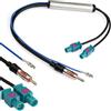 LEMLIN Adattatore antenna radio auto compatibile con splitter Fakra, connettore DIN a splitter doppio Fakra, compatibile con impianti audio auto, ricevitore radio/GPS principale