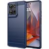 WJXEXRS Cover per Motorola Moto G75 5G, Custodia Spazzolata e Fibra di Carbonio Morbido Silicone TPU Slim Fit, Antiurto, Antigraffio, Antiscivolo, Custodia Motorola Moto G75 5G -Blu
