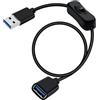 YINGAYOU Cavo USB 3.0 con Interruttore On/Off Cavo USB Maschio Femmina con Interruttore Supporta 5Gbps Trasmissione Dati e Funzione di Ricarica, Per PC Portatile, Ventilatore, Lampade (Nero, 1.5 m)