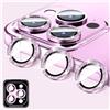 LucBuy Protezione per Obiettivo Della Fotocamera Compatibile con iPhone 12 Pro Max, Copertura per Fotocamera in Vetro Temperato Glitterato, Anelli Metallici Individuali