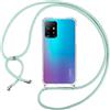 ISOI La Custodia Trasparente per Cellulare per OPPO A94 5G con Cordino può Essere trasportata Casualmente Come Una Borsetta o Una Tracolla Quando esci - Verde