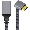 chenyang CY - Cavo di prolunga da mini HDMI a HDMI, da mini HDMI 1.4 maschio a HDMI femmina, 4K, angolato a 90 gradi