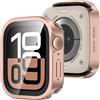 Amizee Metallo Cover Compatibile con Apple Watch Serie 11/10 46mm, Oro Rosa | Cover Compatibile con Apple Watch Serie 11/10 46mm con Vetro Temperato, Bordo Dritto Sottile Protezione Custodia
