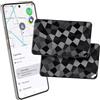 Reyke Carta di localizzazione sottile, compatibile con iOS Find My e Google Find Hub, localizzatore di portafogli ricaricabile per etichette bagagli, telefoni cellulari e passaporti 2 Pack