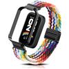 PaceBid Cinturino per Xiaomi Smart Band 9 Active/Band 3, Uomini Donne Intrecciato Nylon Magnetico Elastico Watch Band per Xiaomi Redmi Smart Band 3/Mi Band9 Active - Arcobaleno