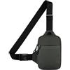 Casecret Borsa a tracolla Uomo Donna Zaino Monospalla Crossbody Borsa Sling Chest Piccola custodia per cellulare a tracolla con portafoglio impermeabile Chest Bag per iPhone Samsung fino a 7,5 Grigio
