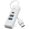 ORICO Hub USB C, ORICO 3 porte USB HUB 3.0 con 2 USB A, 1 tipo C per laptop con cavo da 0.15m, 5Gbps, Multi USB Adattatore compatibile con Mac OS 10.X e versioni successive, Linux, Android-Bianca