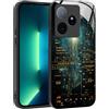 YUXING Cover per Realme GT 7 5G/ GT 7T 5G - Abstact Art Geometry Pattern Antigraffio Vetro Back Cover, Custodia Antiurto Antiscivolo Sottile (Cyberpunk)