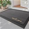 DEXI Zerbino Ingresso Esterno 60 x 90 cm, Tappeto per Porta Interno, Zerbini Antiscivolo Lavabile, Fondo in Gomma Impermeabile, Assorbente Tappeti per Corridoio, Balcone, Giardini, Grigio Benvenuto