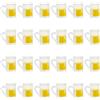 GORGECRAFT 24 Pz Mini Boccale di Birra Bicchieri Da Colpo Modello Boccali di Birra Ciondoli In Resina Trasparente Imitazione Bevanda Boccale di Birra Alla Spina Bottiglie di Alcol In Miniatura