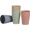 WANBY Bicchieri in plastica set di tazza e piattino bicchieri da bere lavabili in lavastoviglie per acqua succhi di frutta cocktail campeggio portatile (375ml 4 Pezzi)