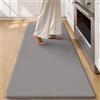 COLOR&GEOMETRY 10mm Tappeto da Cucina Antifatica-Runner più largo antiscivolo 60x180cm, Impermeabile e Antiolio, Imbottitura Morbida in Memory Foam, Ideale per Zona Lavello, Piano Cottura, Grigio