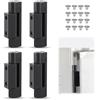jinminamz Set Di 4 Cerniere per Ante, Cerniere per Legno de Metallo, cerniere Per Porte e Finestra cerniera a Vite Per Porte In Lega Di Zinco Cromato Per Quadri Elettrici, portea in Stagno(Nero)