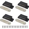 Lockimo Calamita Porta, Chiusure Magnetica per Armadietti, Mobili, Cassetti Chiusura Magnetica con Calamita per Ante e Credenze (4 Pezzi, Nero)