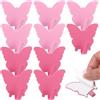 Mabor 10 ganci adesivi in acciaio inox extra forti a farfalla, autoadesivi, senza fori, per cucina, bagno, asciugamani, appendiabiti (rosa)