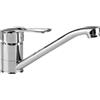 Inodiref Rubinetto da cucina con miscelatore monocomando, rubinetto da cucina, cartuccia in ceramica, in ottone, girevole a 360°, con tubo per acqua fredda/calda da 60 cm, cromato argento