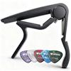 WINGO Capotasto Chitarra Professional Capo per Chitarra Classica con 5 Plettri, Nero