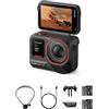 Insta360 Ace Pro 2 POV Power Bundle Dual Battery - 8K Waterproof Action Camera Co-Engineered with Leica, 1/1.3 Sensor, Dual AI Chip, Leading Low Light, Superior Audio, Flip Screen & AI Editing