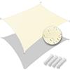 VOUNOT® Vela Ombreggiante Rettangolare 3x2 m, Tenda da Sole per Esterno, Impermeabile Protezione UV, Tenda a Vela per Giardino, Balcone, Terrazza, Beige