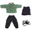niannyyhouse OB11 1/12 BJD Vestiti per bambola, cappotto, pantaloni, gilet, scarpe, vestito in denim, 10,9 cm, action figure Dressup (verde)