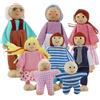 XIMEY Casa Delle Bambole in Legno, Set Famiglia per Casa Delle Bambole, Personaggi Casa Delle Bambole in Legno, Accessori Bambole per Regali di Natale, Regali di Compleanno (C)