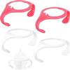 Penitue 4 Pezzi Manici per Biberon per Tommee Tippee, Impugnatura Ergonomica e Antiscivolo Senza BPA Manici Biberon for l'Allattamento dei Neonati (Rosa, Bianco)