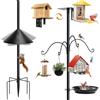 DoubleCare 234 cm Mangiatoia per uccelli da esterni, Supporto Stazione Alimentazione Uccelli, Base Metallica Regolabile 5 Denti, Terrazza Decorazione Giardino (Senza Casetta) Kit Completo