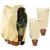 Cieex Protezione invernale per piante, albero di ulivo, protezione invernale, antigelo, sacco per piante in vaso, con chiusura lampo e cordino, beige, protezione per piante per albero di palme, olivo