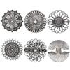 GORGECRAFT 5 Stili Rotondi Vintage Cardigan Clip Abito Cinch Clip Set Fiore Retro Spilla Maglione Collo A Scialle Chiusure Distintivi Vita Stringendo Spilla per Sciarpa Mantello Argento Antico