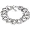Breil, Collezione Hyper, Bracciale Donna in Acciaio con Finitura Specchiata e Catenina Oversized, Glam e Vintage, Lunghezza Regolabile Fino a 21 cm, Colore Silver