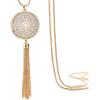 Suyi - Collana lunga con ciondolo a forma di cuore, da donna e base metal, colore: Rotondo e dorato., cod. bt134-ne-Rgd